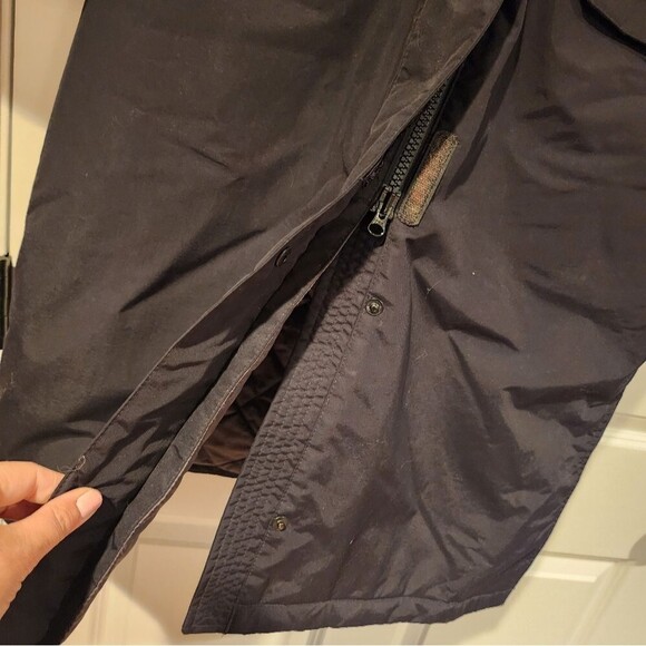 Lands End warm black quilted long coat with double zipper and fleece lin… - Picture 6 of 7